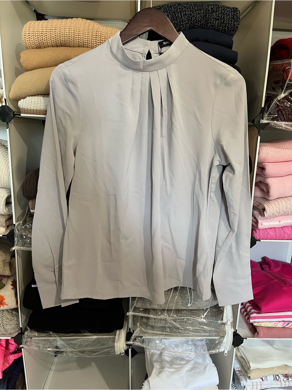 NWT Allegra K Mock Neck Blouse